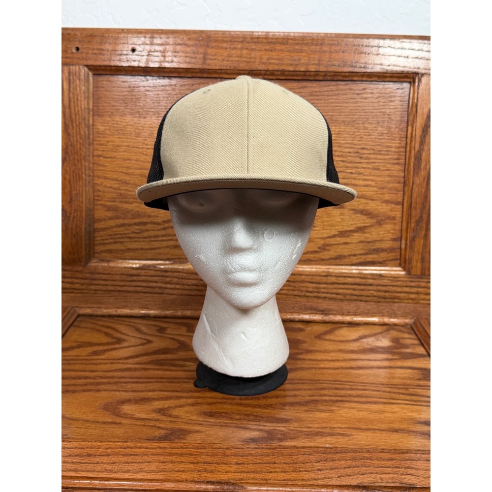 Richardson 511 Trucker Hat Tan Black Snapback Mesh Back Cap MD-LG Blank Hat